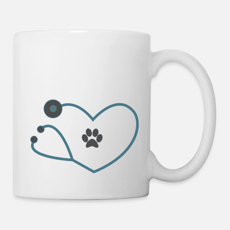 Animal Physician Veterinarian Stethoscope - Mug - white