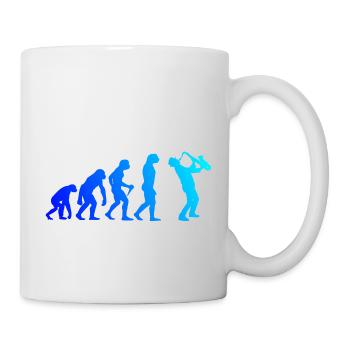 Saxophon Evolution Saxophonist Sax Herren Jungen - Tasse - Weiß - Rechts