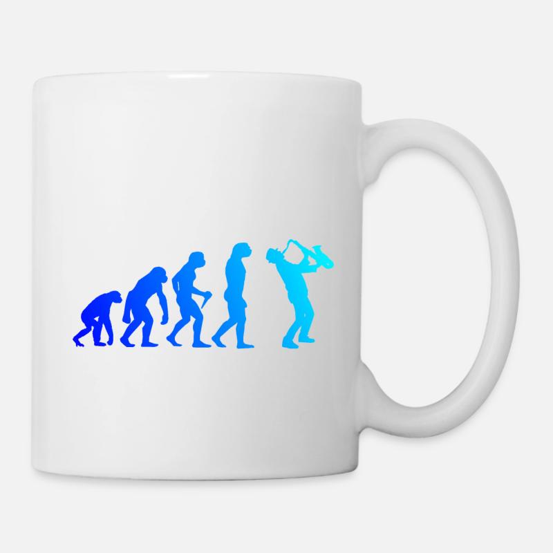 Saxophon Evolution Saxophonist Sax Herren Jungen - Tasse - Weiß