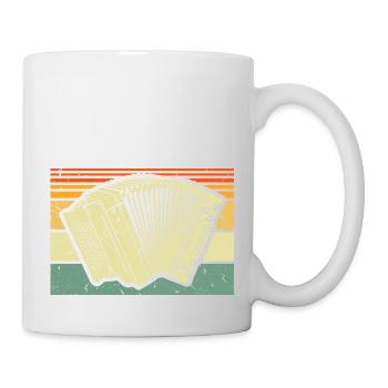 Retro Ziehharmonika, Steirische Harmonika Quetschn - Tasse - Weiß - Rechts