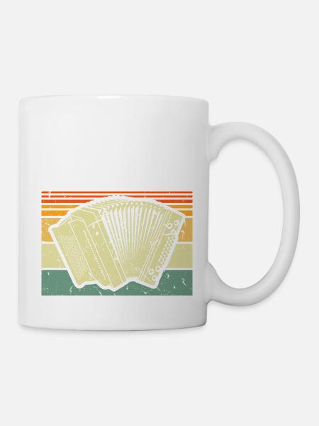 Retro Ziehharmonika, Steirische Harmonika Quetschn - Tasse - Weiß