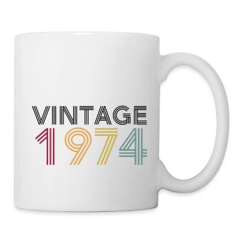 Jahrgang 1974 - Tasse - Weiß - Rechts