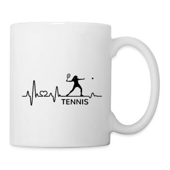 Frauen Tennis Herzschlag Tennisspielerin Schläger - Tasse - Weiß - Rechts