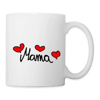 Maman - Doux design avec des cœurs - Mug blanc - blanc - Droite
