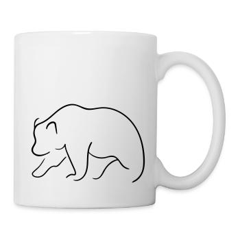 Bear Line Art - Wall Street Minimalist - Mug - white - Right