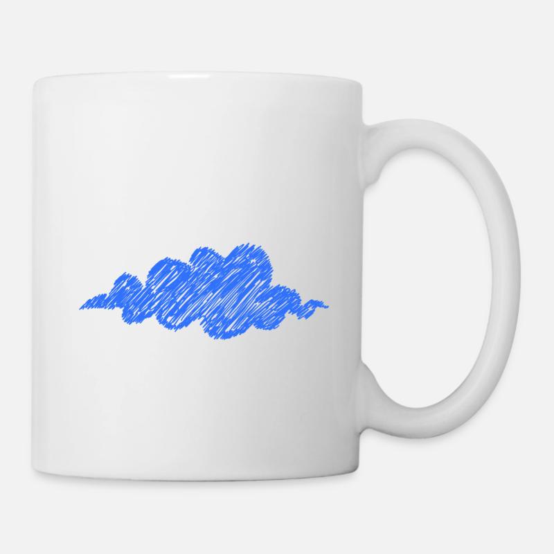 Nuage Bleu Gribouillage Météo Nuage - Mug blanc - blanc