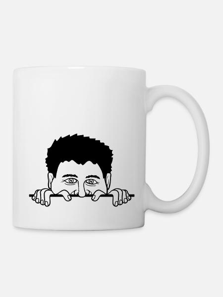 Hinter Mauer Mann - Tasse - Weiß
