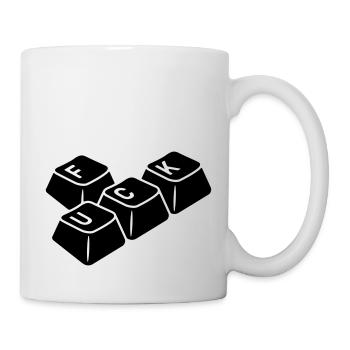 Tastatur F*CK - Tasse - Weiß - Rechts