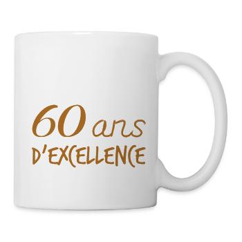 Anniversaire 60 ans d’excellence - Mug blanc - blanc - Droite