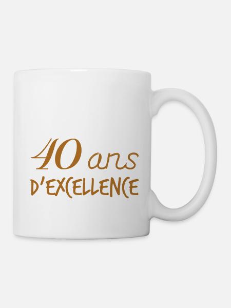 Anniversaire 40 ans d'excellence - Mug blanc - blanc