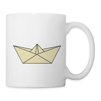 Papierschiffchen - Tasse - Weiß - Rechts
