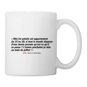 Je skie au mois de juillet ! (b) - Mug blanc - blanc - Droite