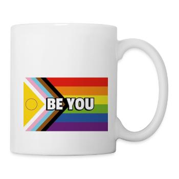Drapeau de progrès de la fierté inclusive SOYEZ VOUS - Mug blanc - blanc - Droite