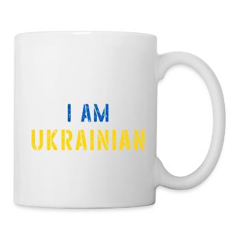 I Am Ukrainian Grunge flag - Mug - white - Right