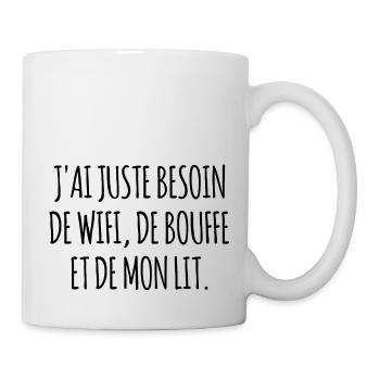 juste besoin de wifi - Mug blanc - blanc - Droite