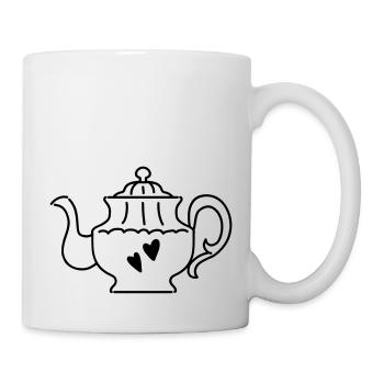 Super schicke Teekanne - Tasse - Weiß - Rechts