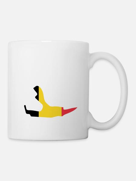Circuit de Belgique avec drapeau - Mug blanc - blanc