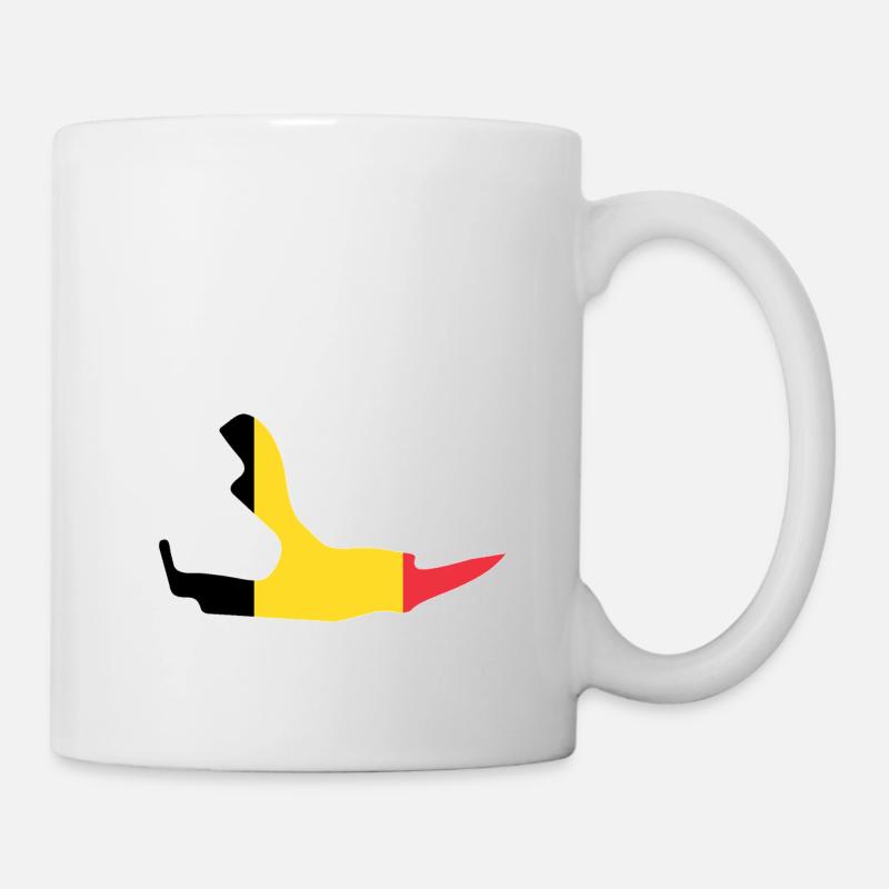 Circuit de Belgique avec drapeau - Mug blanc - blanc