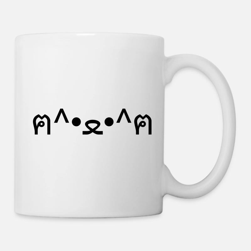 Cat With Paws Emoticon ฅ^•ﻌ•^ฅ Japanese Kaomoji - Mug - white