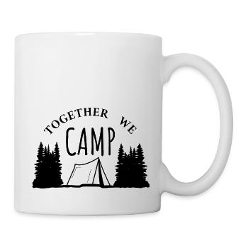 Ensemble, nous campons - Camping Trees Forest Mountains - Mug blanc - blanc - Droite