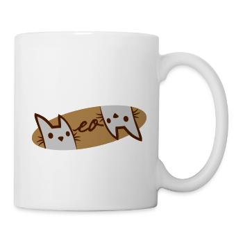 Logo Texte Miaou Chats - Mug blanc - blanc - Droite