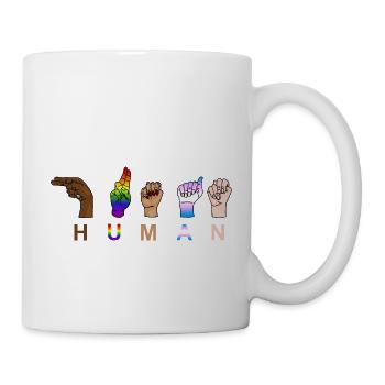 One Race - Human, Respect, Pride - Hand Signals - Mug - white - Right