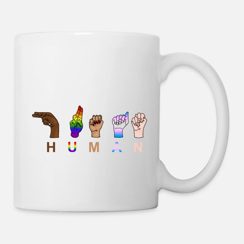 One Race - Human, Respect, Pride - Handzeichen - Tasse - Weiß