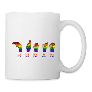 Humain - Fierté et respect - Signes de la main - Mug blanc - blanc - Droite