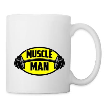 Farben änderbar | Muscle Man Logo - Tasse - Weiß - Rechts