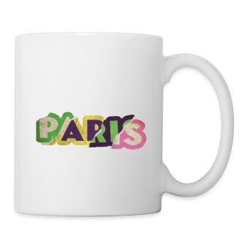 Paris France City Skyline Font Punk Rétro - Mug blanc - blanc - Droite