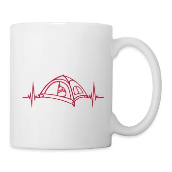 Herzschlag Puls Camping Zelt - Tasse - Weiß - Rechts