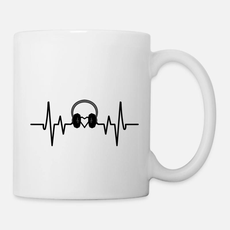 Heartbeat Music - Tasse - Weiß