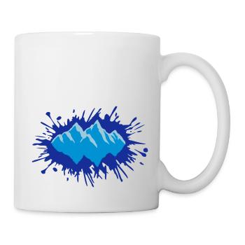 Déposer les éclaboussures de peinture du paysage des montagnes - Mug blanc - blanc - Droite