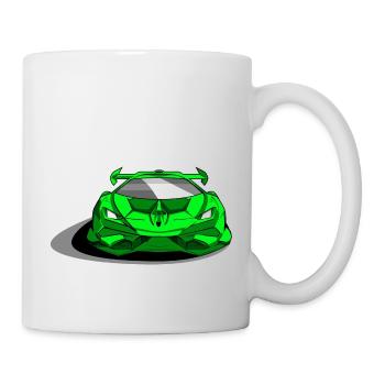 Lambo sports car green - Mug - white - Right