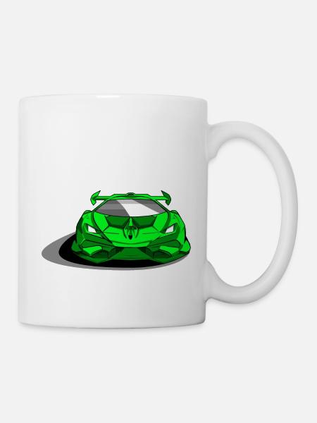 Lambo sports car green - Mug - white