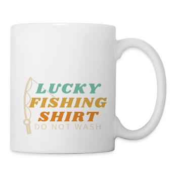 Chemise de pêche chanceuse ne pas laver - Mug blanc - blanc - Droite