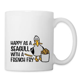Happy as a Seagull - Tasse - Weiß - Rechts