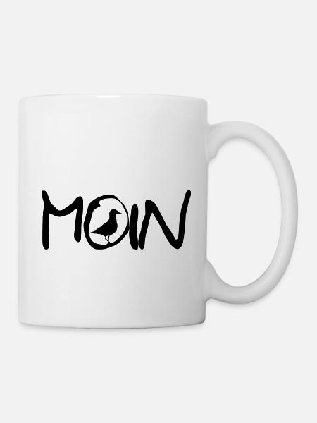 Moin mit Möwe - Tasse - Weiß
