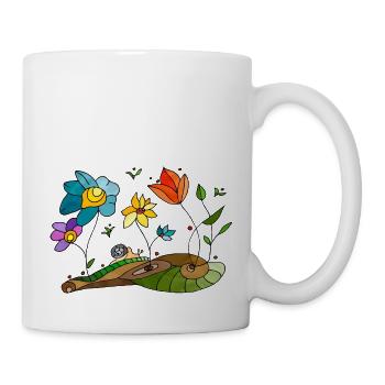Blumen - Tasse - Weiß - Rechts