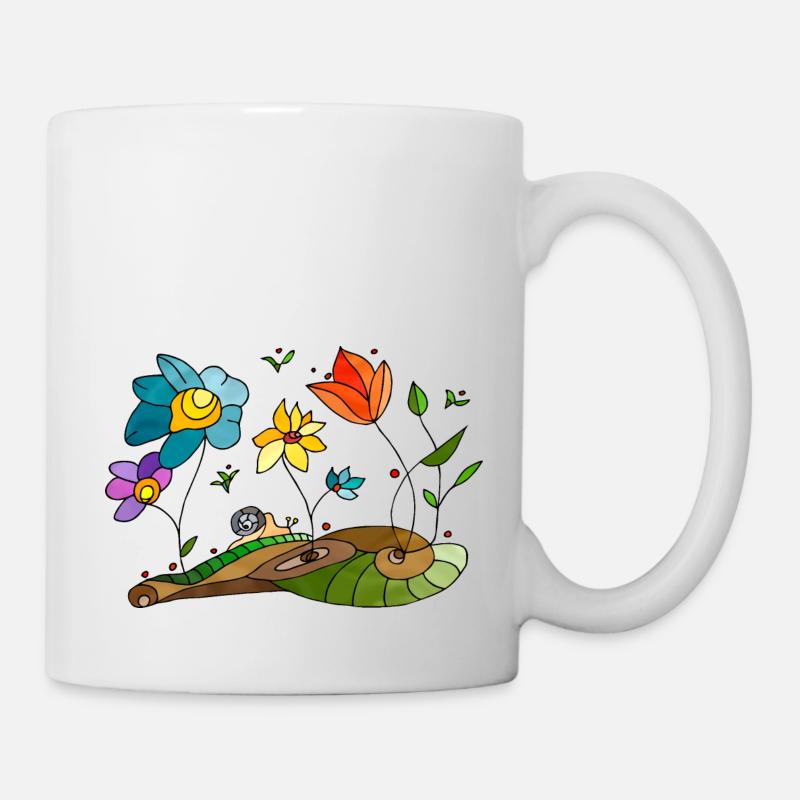 Blumen - Tasse - Weiß