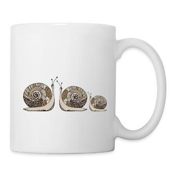 Schnecken - Tasse - Weiß - Rechts