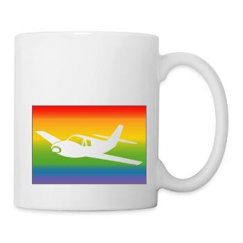 Flugzeug Regenbogen - Tasse - Weiß - Rechts