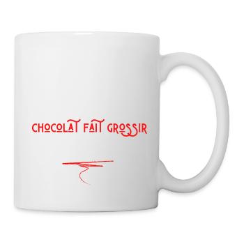 un jour j'ai lu que le chocolat fait grossir - Mug blanc - blanc - Droite