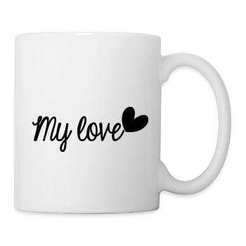 MY LOVE. LOVE. SAINT VALENTIN. EVJF. JE T'AIME - Mug blanc - blanc - Droite