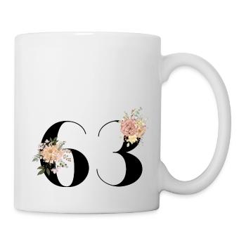 Blumen zum 63. Jahrestag (Geschenk von 63 Jahren) - Tasse - Weiß - Rechts