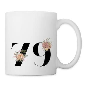 Blumen zum 79-jährigen Jubiläum (Geschenk von 79 Jahren) - Tasse - Weiß - Rechts