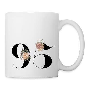 95th Anniversary flowers (Gift of 95 years) - Mug - white - Right