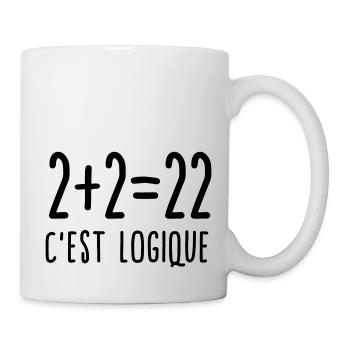 2+2 = 22 la logique mathématique humour - Mug blanc - blanc - Droite