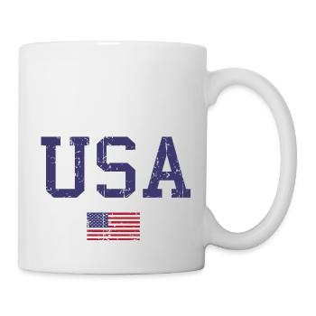 usa flag font vintage - Mug - white - Right
