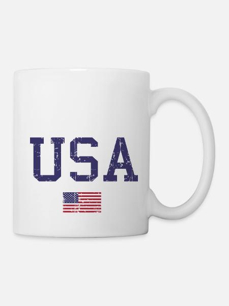 usa flag font vintage - Mug blanc - blanc